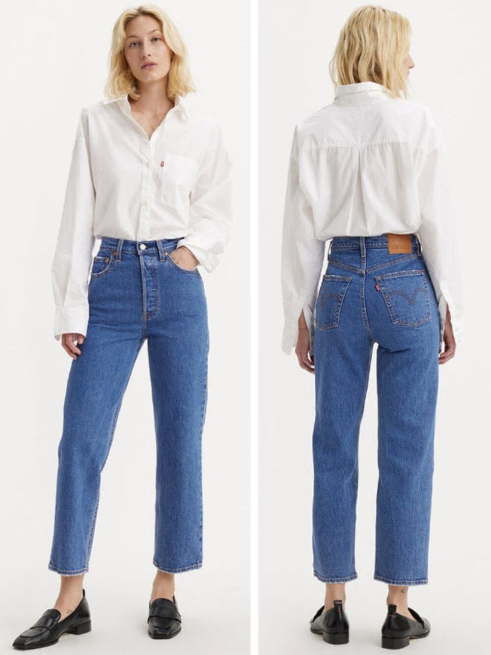 LEVI'S Premium Ribcage Straight Ankle Jeans Size 26 x 27 Jazz Pop